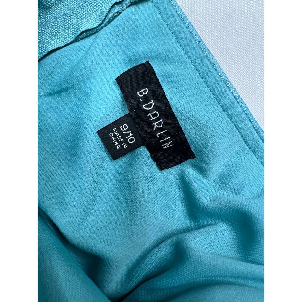 B Darlin Juniors 9/10 Turquoise Sparkle Strapless Homecoming Mini Dress NWT - Picture 9 of 11